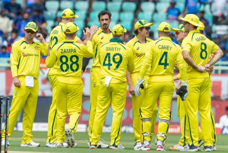 Australia cricket squad for September 2024 series against England, featuring players like Mitchell Marsh, Alex Carey, and Pat Cummins.