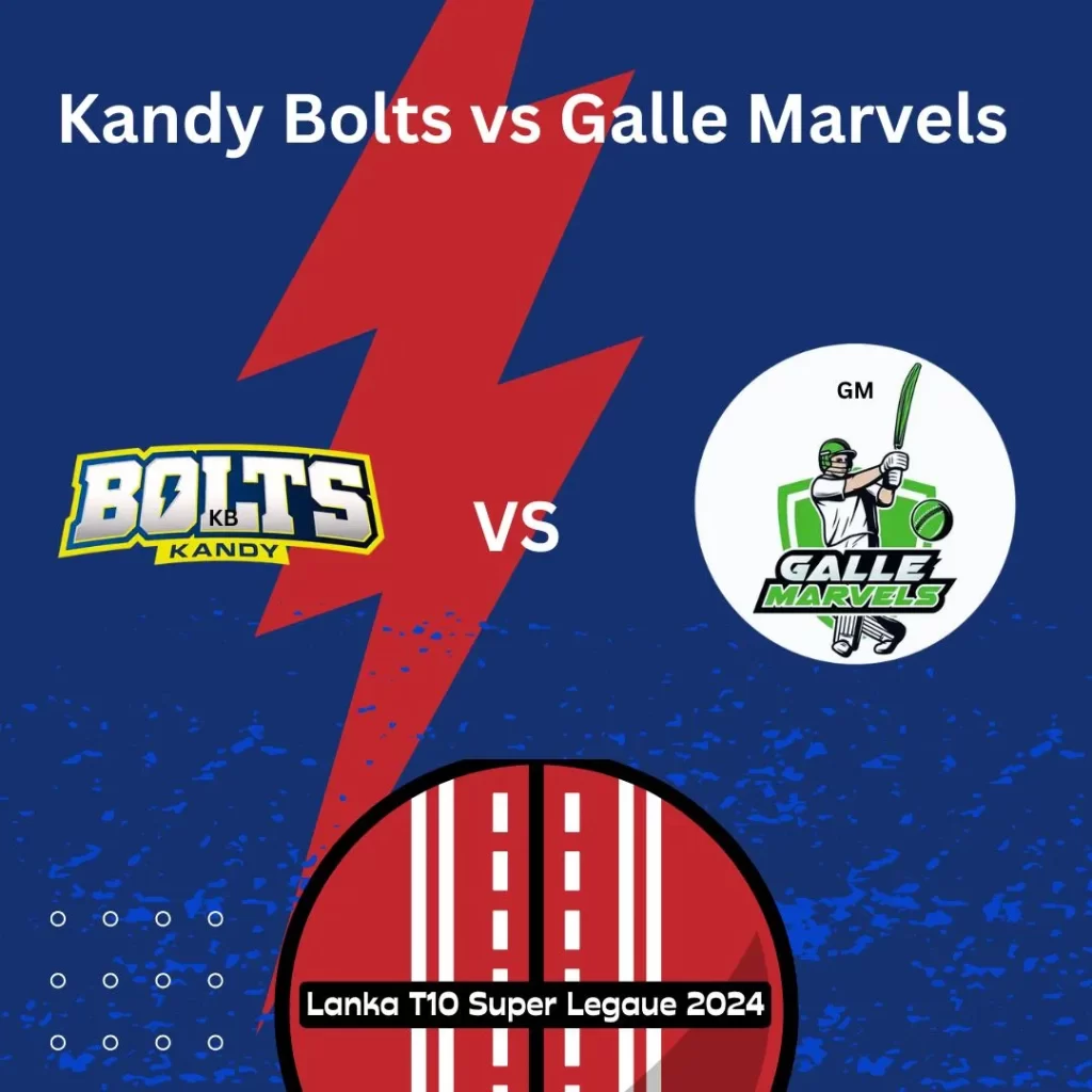 Kandy Bolts players in action against Galle Marvels during the Lanka T10 Super League 2024.