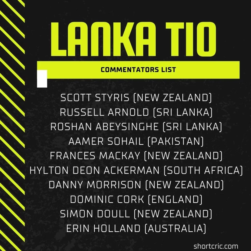 Lanka T10 Commentators for commentary Plane