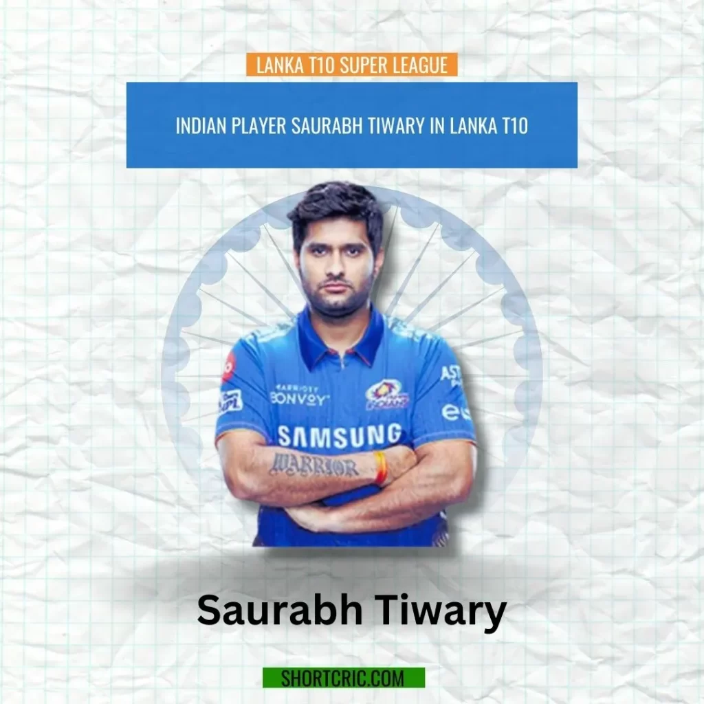 Saurabh Tiwary playing in the Lanka T10 League 2024, showcasing his powerful batting skills as the only Indian player in the tournament.