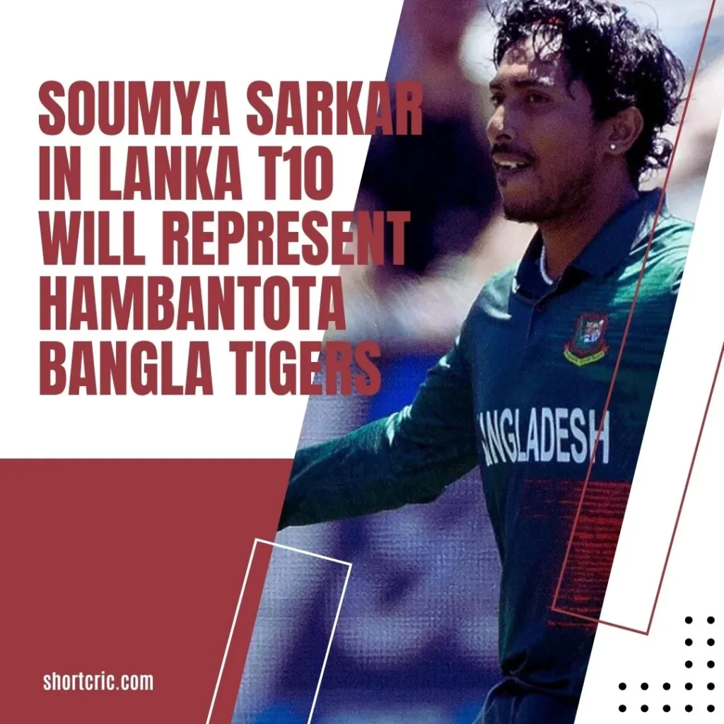 Soumya Sarkar, Bangladeshi all-rounder, representing Hambantota Bangla Tigers in Lanka T10 2024