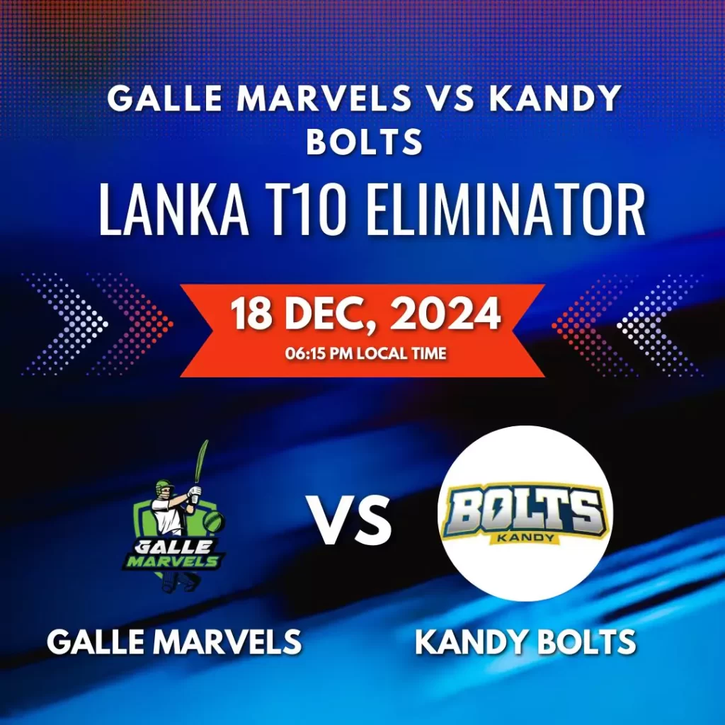 Exciting Eliminator matches in the Lanka T10 Super League featuring Bangla Tigers, Jaffna Titans, Kandy Bolts, and Galle Marvels.

